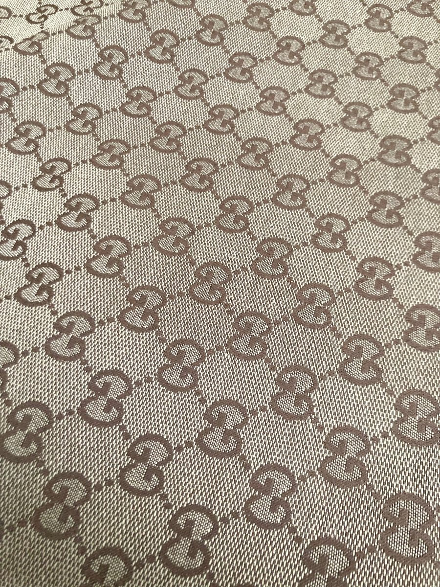 Classic Brown GG Gucci Jacquard Designer Fabric for Custom DIY Sewing - mingfabricstore