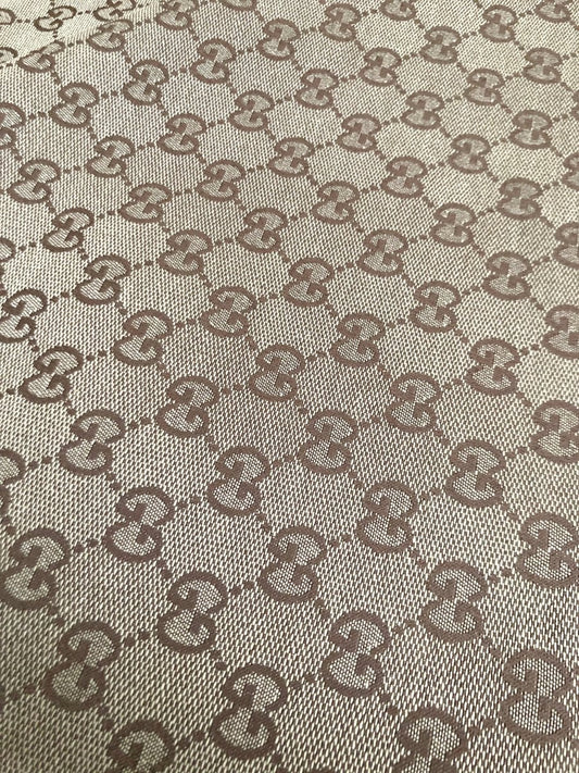 Classic Brown GG Gucci Jacquard Designer Fabric for Custom DIY Sewing - mingfabricstore