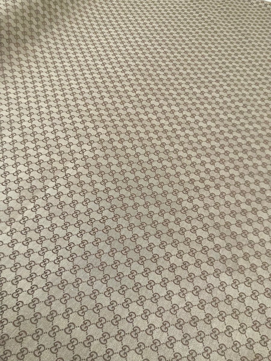 Classic Brown GG Gucci Jacquard Designer Fabric for Custom DIY Sewing - mingfabricstore