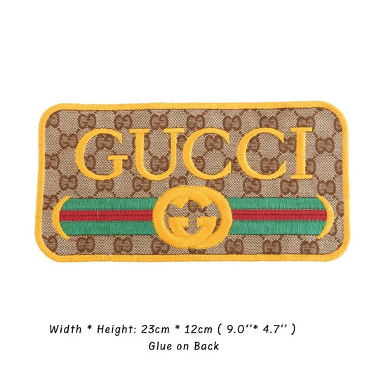 Classic Brown Gucci Patches for Custom Clothing DIY Jackets - mingfabricstore