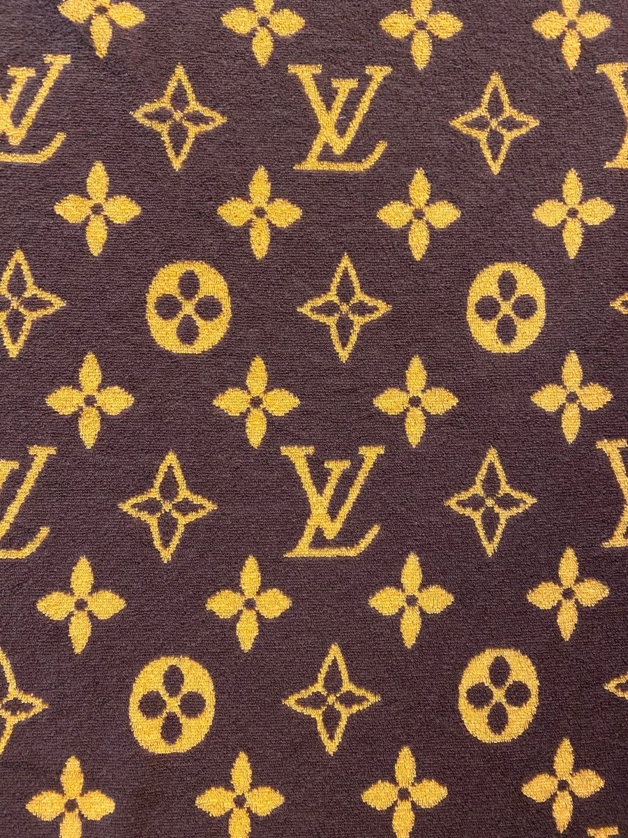 Classic brown Louis Vuitton Beach Towel Cozy Cotton Fabric Terry Fabric - mingfabricstore