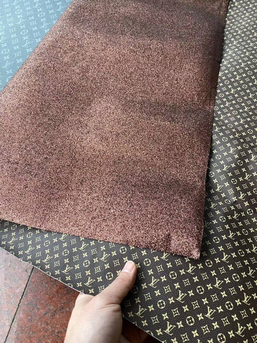 Classic Brown LV Double Side Faux Leather Fabric for DIY Crafts - mingfabricstore