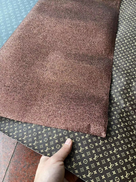 Classic Brown LV Double Side Faux Leather Fabric for DIY Crafts - mingfabricstore