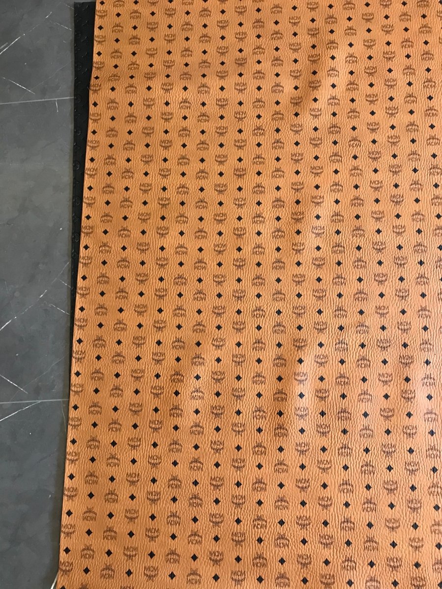 Classic brown MCM Bag Leather fabric for bag shoe custom by yard - mingfabricstore