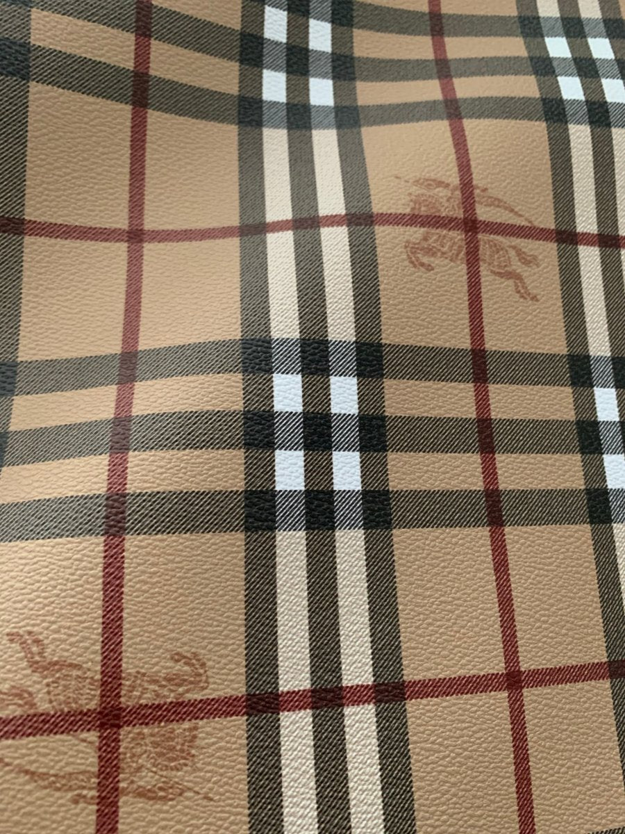 Classic Burberry Faux Leather with Horse Mark for Custom - mingfabricstore