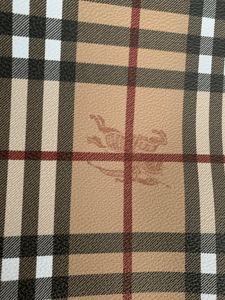Classic Burberry Faux Leather with Horse Mark for Custom - mingfabricstore