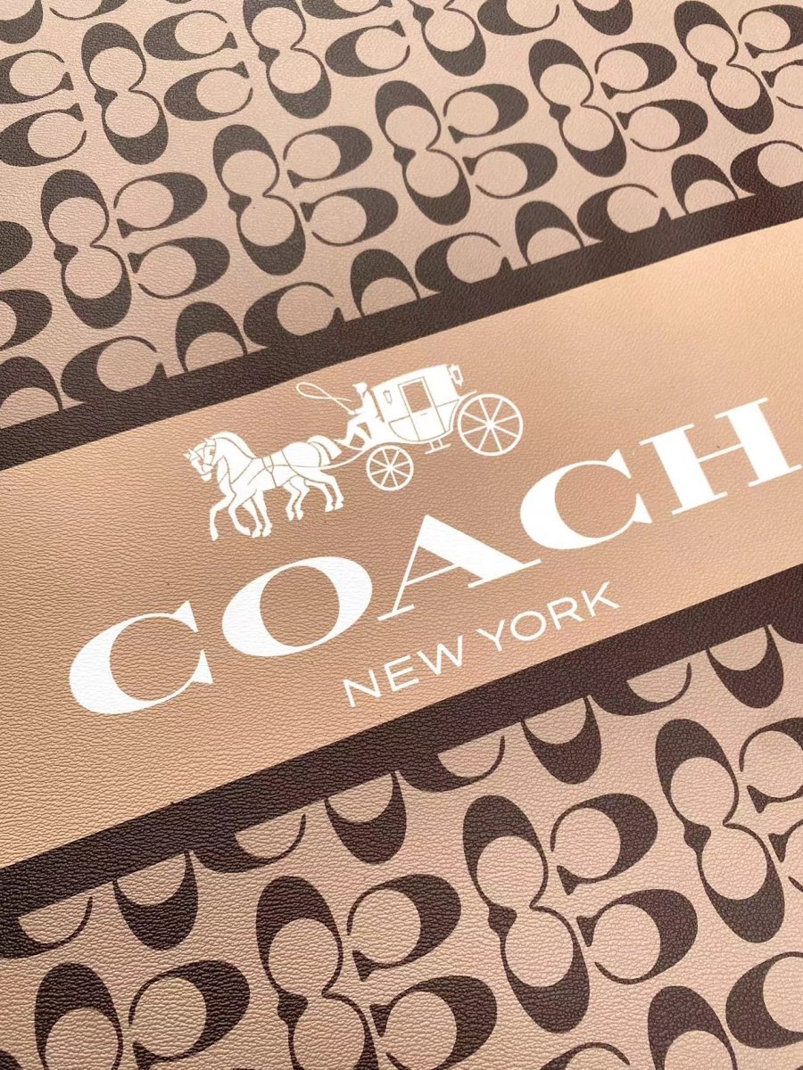 Classic Coach Logo Leather Vinyl Fabric for Handmade DIY Sewing Fabric - mingfabricstore