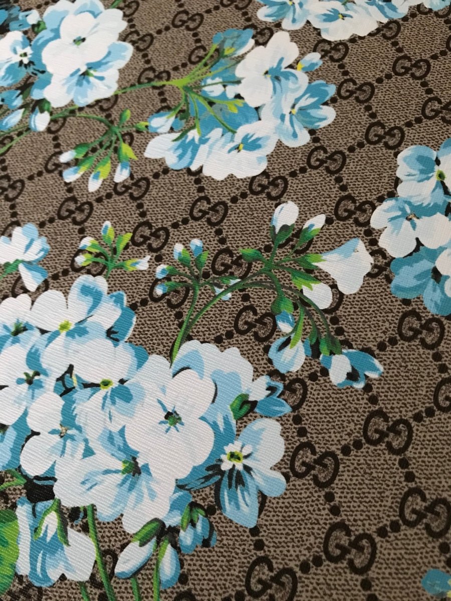 Classic Gucci GG Flower Leather Fabric for Shoe Custom Material - mingfabricstore