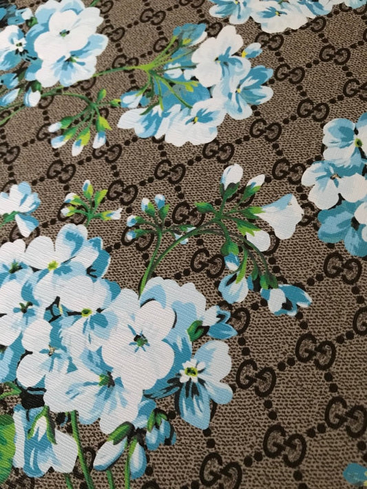 Classic Gucci GG Flower Leather Fabric for Shoe Custom Material - mingfabricstore
