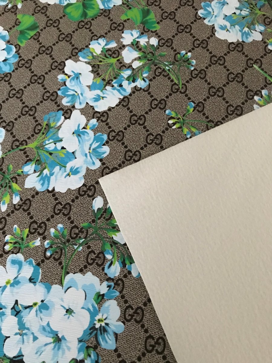 Classic Gucci GG Flower Leather Fabric for Shoe Custom Material - mingfabricstore