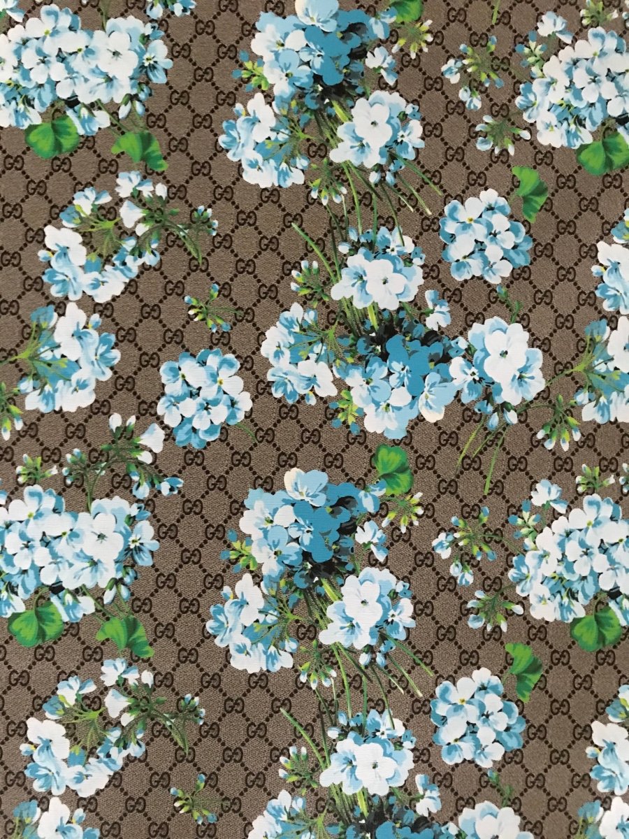 Classic Gucci GG Flower Leather Fabric for Shoe Custom Material - mingfabricstore