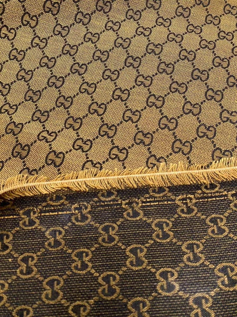 Classic Gucci Jacquard Fabric Yellow Handmade DIY Sewing Crafting Sneakers - mingfabricstore