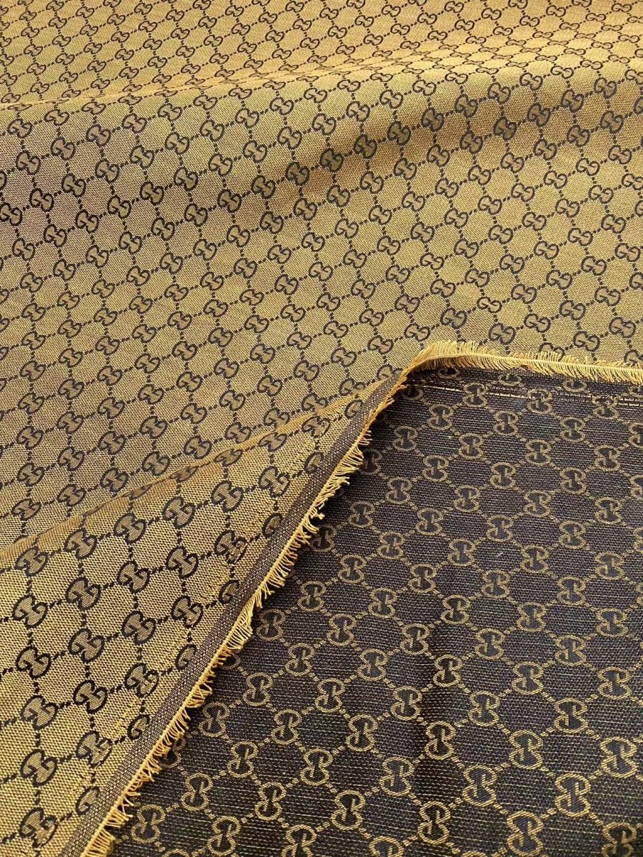 Classic Gucci Jacquard Fabric Yellow Handmade DIY Sewing Crafting Sneakers - mingfabricstore