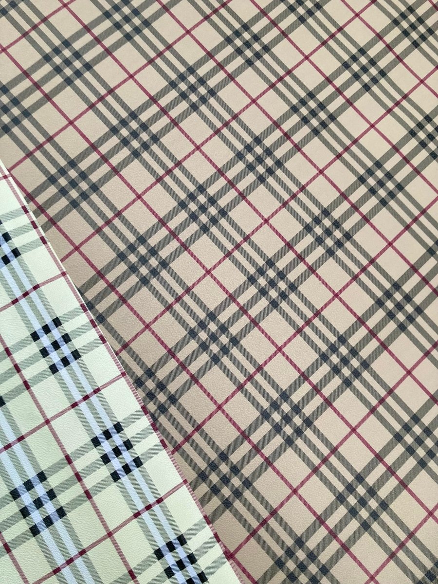Classic Khaki Burberry Leather Fabric for Custom Sneakers - mingfabricstore