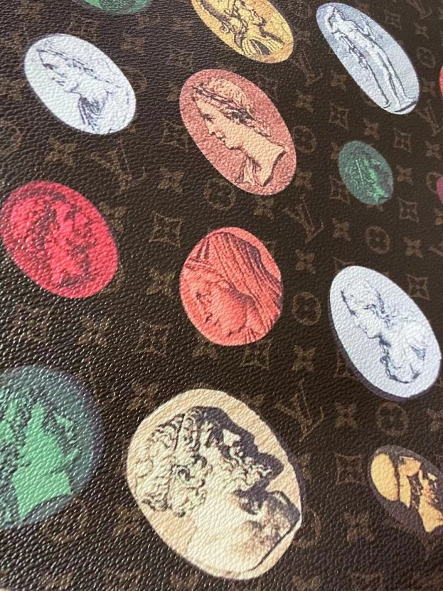 Classic Monogram Iconic Stamp LV Leather for Bag Custom Sneakers - mingfabricstore