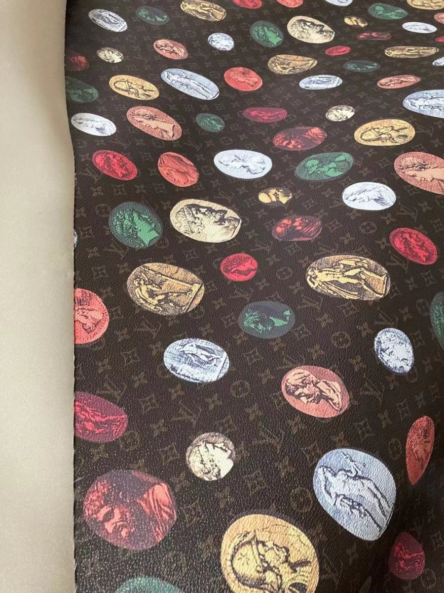 Classic Monogram Iconic Stamp LV Leather for Bag Custom Sneakers - mingfabricstore