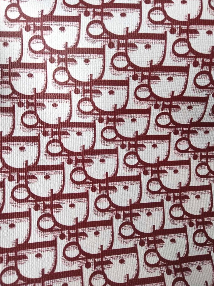 Classic Red Dior Custom Fabric Leather by Yard for Shoe Custom - mingfabricstore