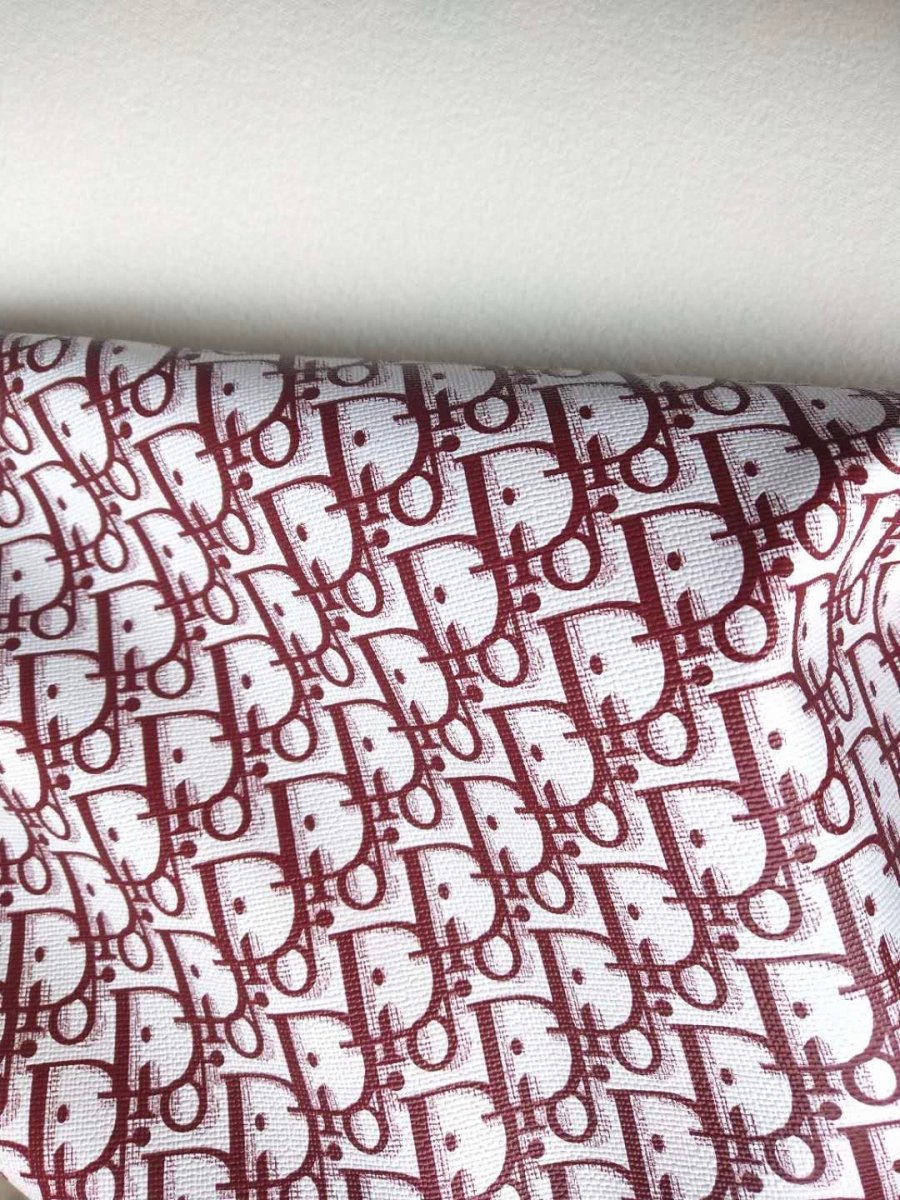 Classic Red Dior Custom Fabric Leather by Yard for Shoe Custom - mingfabricstore