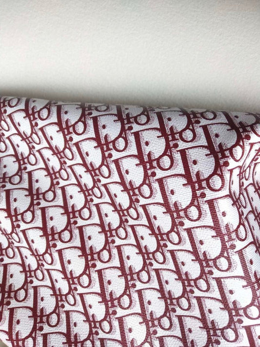 Classic Red Dior Custom Fabric Leather by Yard for Shoe Custom - mingfabricstore