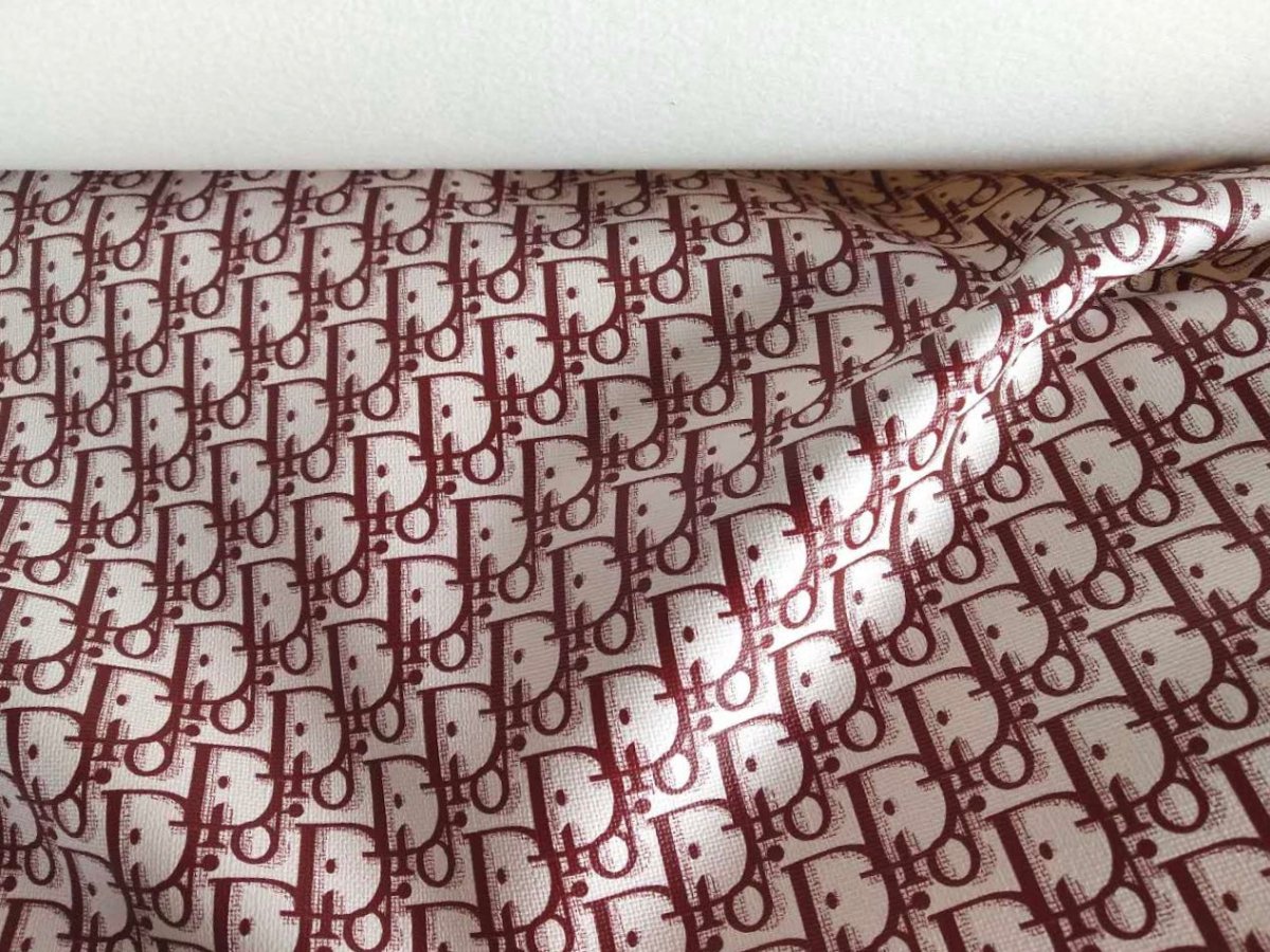 Classic Red Dior Custom Fabric Leather by Yard for Shoe Custom - mingfabricstore