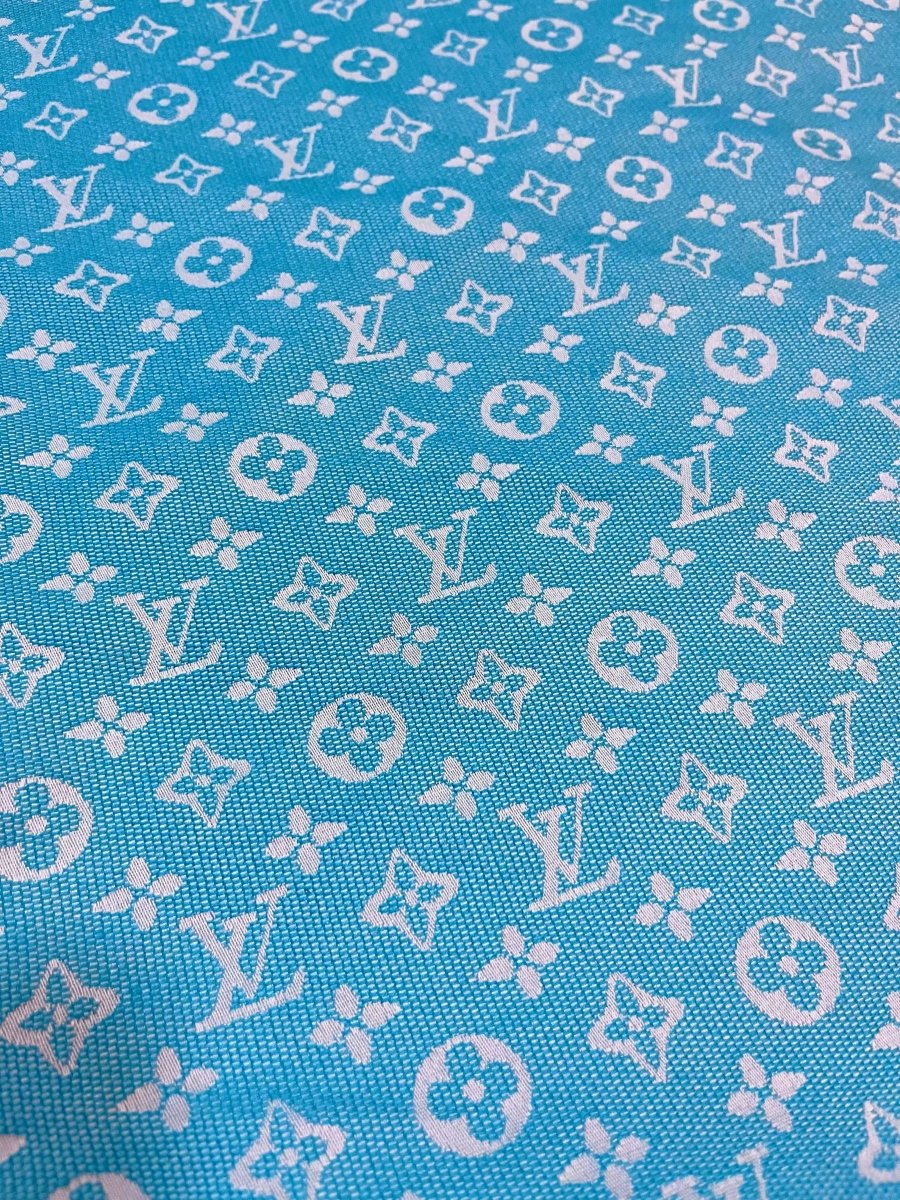 Clean Blue Summer Shirt Louis Vuitton Fabric for Handmade DIY Crafts - mingfabricstore