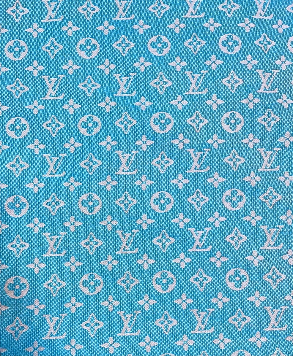 Clean Blue Summer Shirt Louis Vuitton Fabric for Handmade DIY Crafts - mingfabricstore