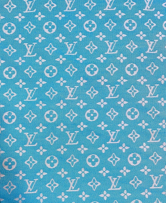 Clean Blue Summer Shirt Louis Vuitton Fabric for Handmade DIY Crafts - mingfabricstore