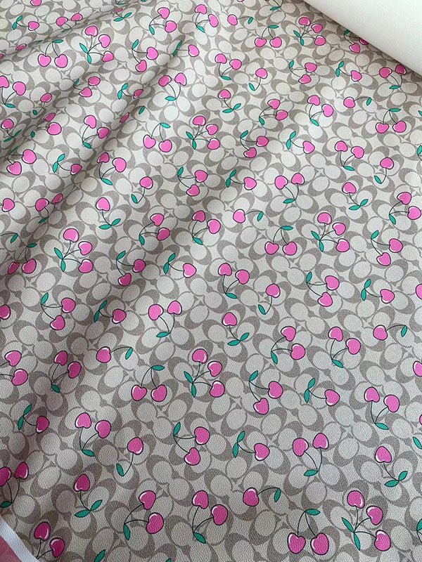 Coach Cherry Cream Leather Sheet for Crocs DIY Handmade - mingfabricstore
