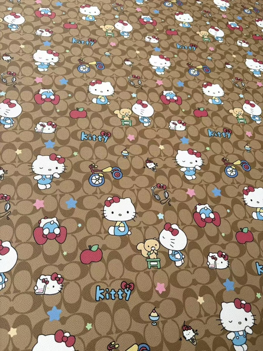 Coach Hello Kitty Leather Sheet for DIY Crafts Projects - mingfabricstore