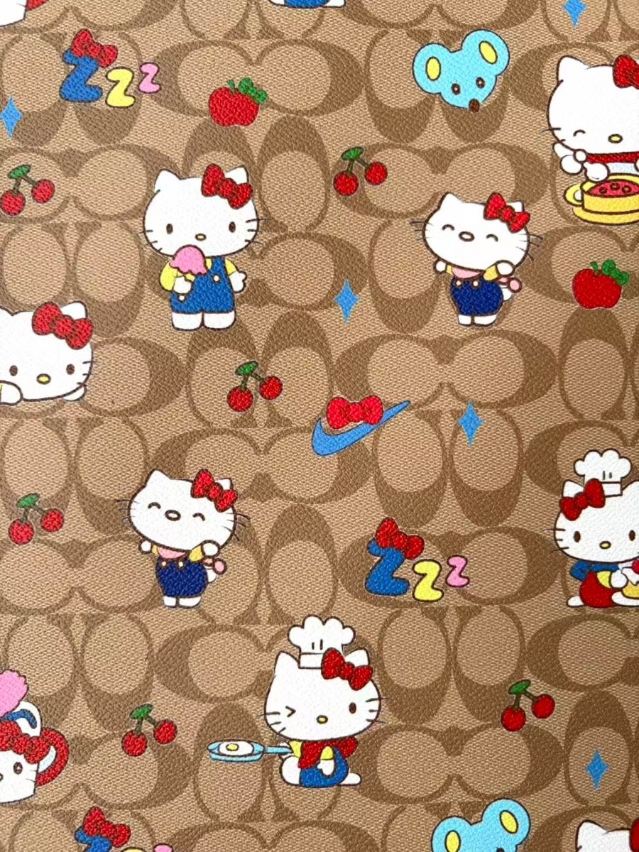 Coach Hello Kitty Leather Sheet for DIY Crafts Projects - mingfabricstore