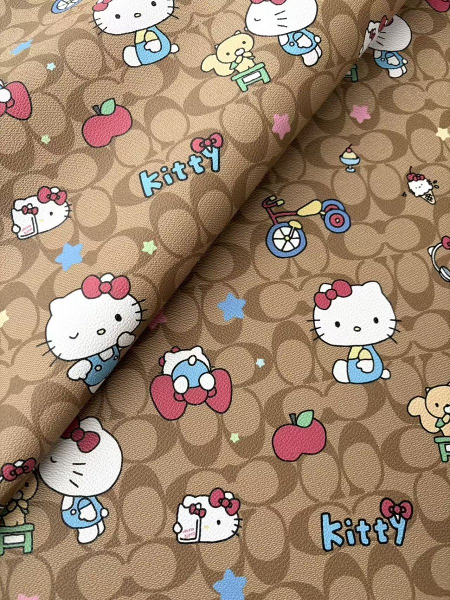 Coach Hello Kitty Leather Sheet for DIY Crafts Projects - mingfabricstore