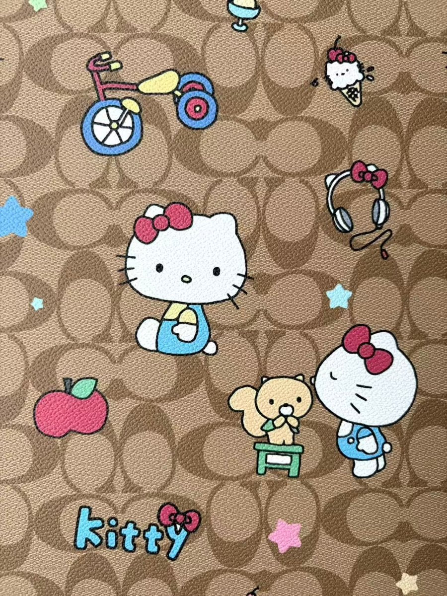 Coach Hello Kitty Leather Sheet for DIY Crafts Projects - mingfabricstore
