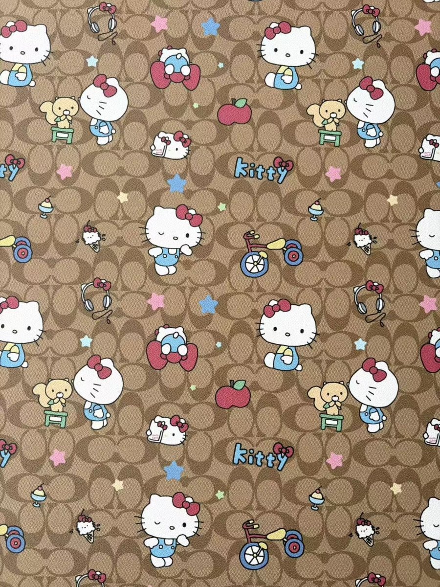 Coach Hello Kitty Leather Sheet for DIY Crafts Projects - mingfabricstore