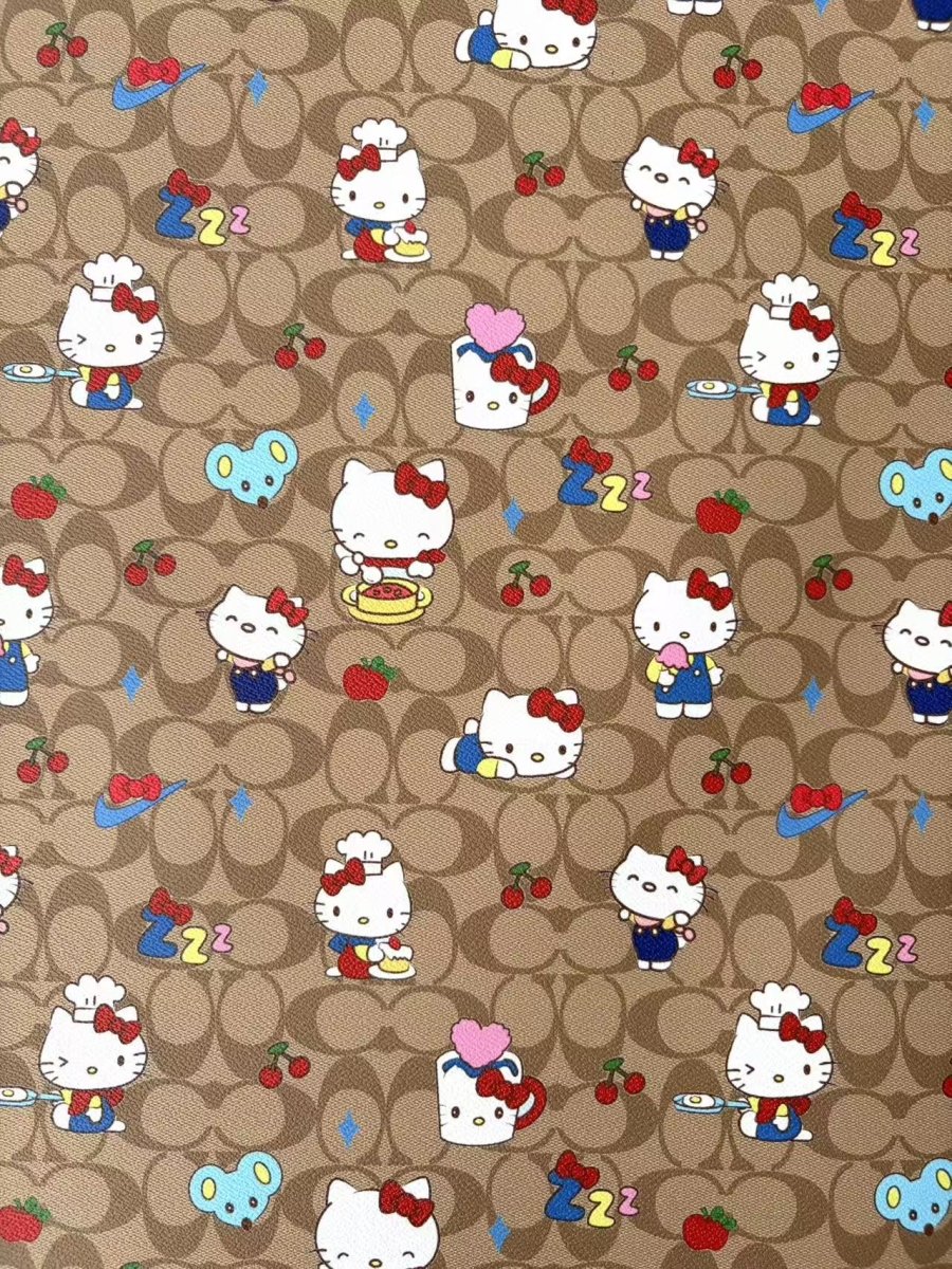 Coach Hello Kitty Leather Sheet for DIY Crafts Projects - mingfabricstore