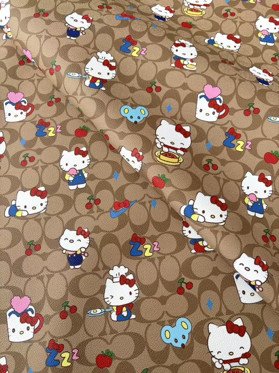 Coach Hello Kitty Leather Sheet for DIY Crafts Projects - mingfabricstore