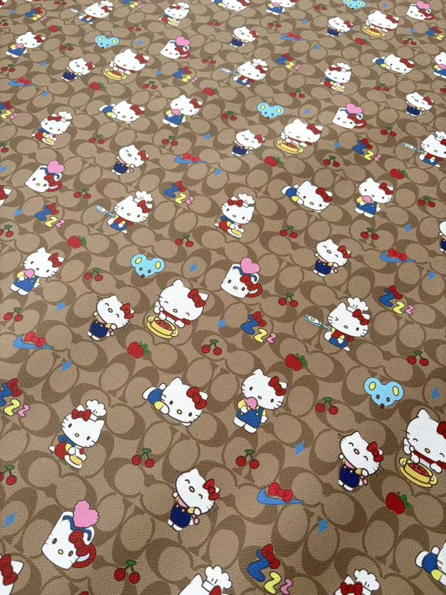 Coach Hello Kitty Leather Sheet for DIY Crafts Projects - mingfabricstore