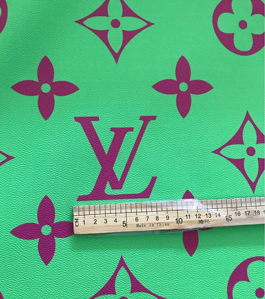 Colorful Big Letter LV Leather Vinyl Fabric for Bag - mingfabricstore