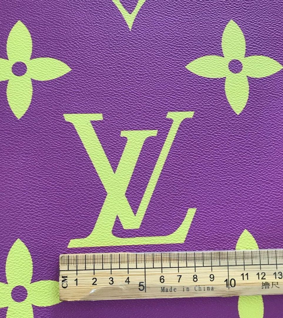 Colorful Big Letter LV Leather Vinyl Fabric for Bag - mingfabricstore