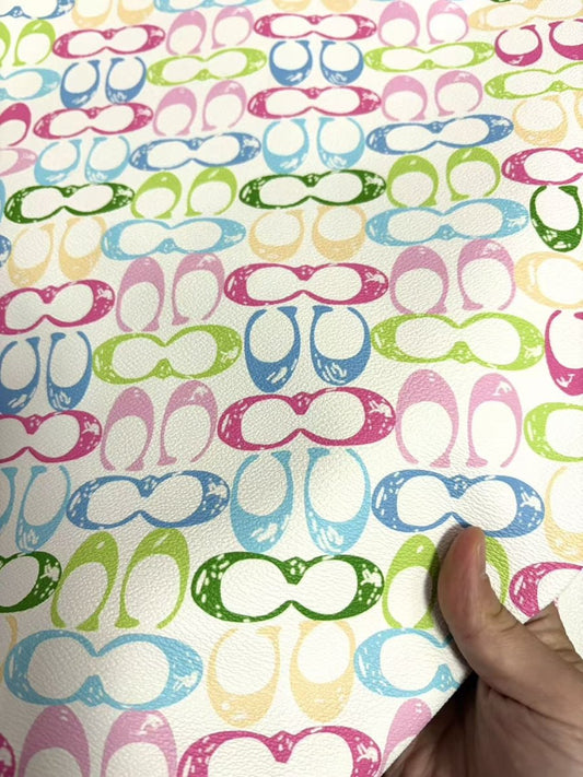 Colorful Coach Designer Fabric Leather Sheet for DIY Crafts Projects - mingfabricstore