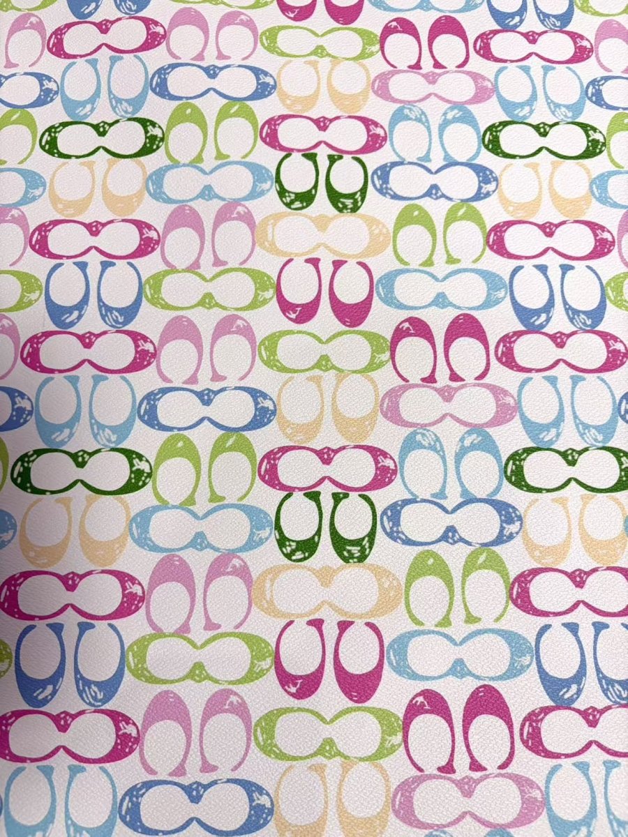 Colorful Coach Designer Fabric Leather Sheet for DIY Crafts Projects - mingfabricstore