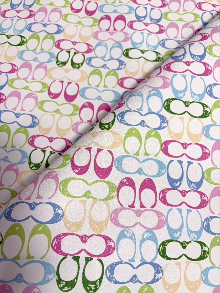 Colorful Coach Designer Fabric Leather Sheet for DIY Crafts Projects - mingfabricstore