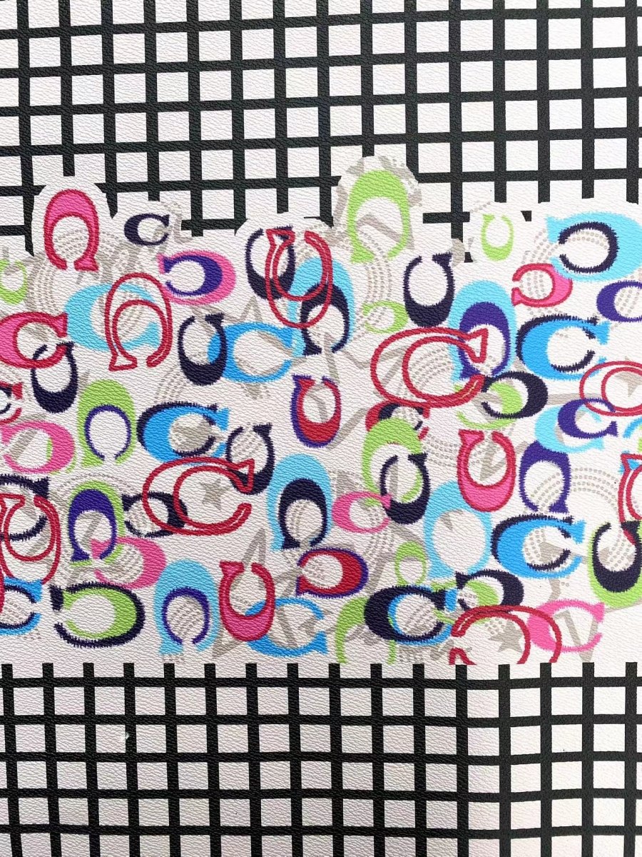 Colorful Coach Leather Fabric Handmade Vinyl for DIY Sewing Custom Sneakers Upholstery - mingfabricstore