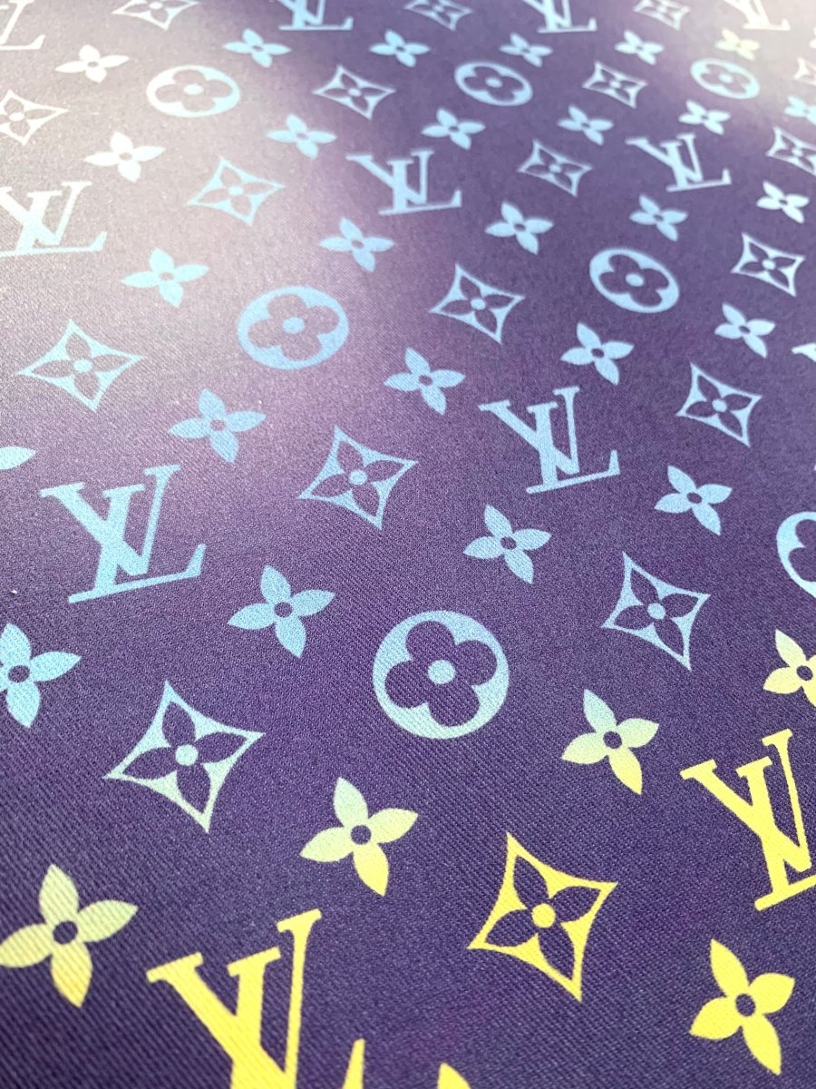 Colorful Designer Inspired Gradient Monogram Cotton Twill Fabric for DIY Sewing - mingfabricstore