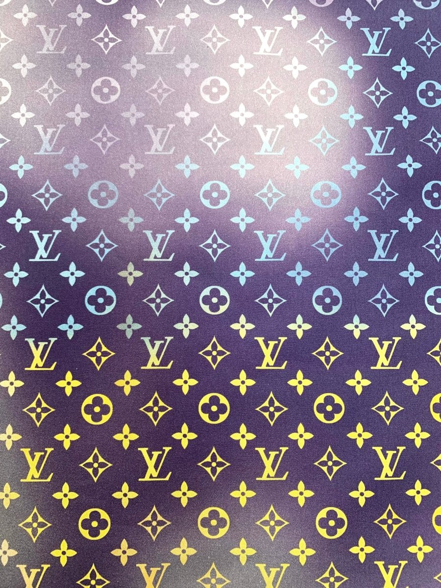 Colorful Designer Inspired Gradient Monogram Cotton Twill Fabric for DIY Sewing - mingfabricstore