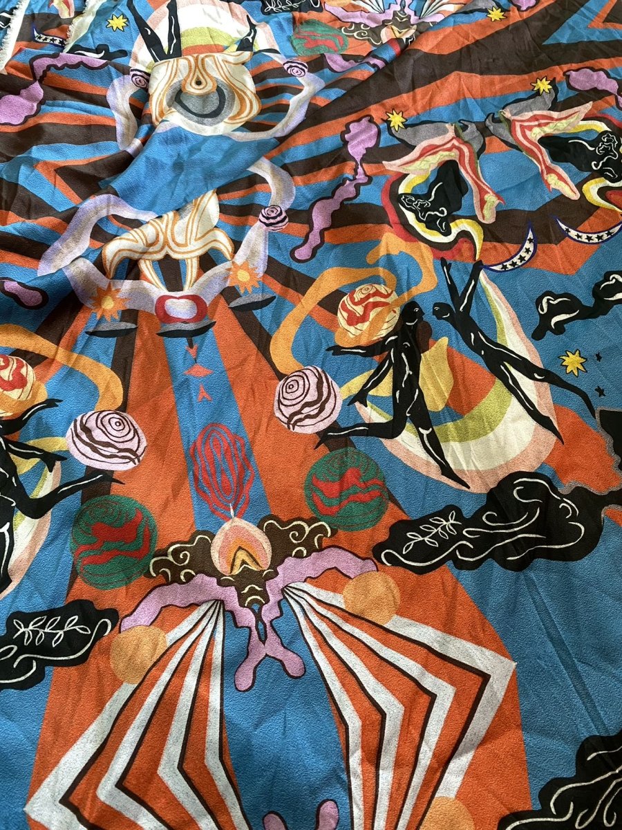 Colorful Designer Versace Satin Fabric for Clothing Summer Wear - mingfabricstore