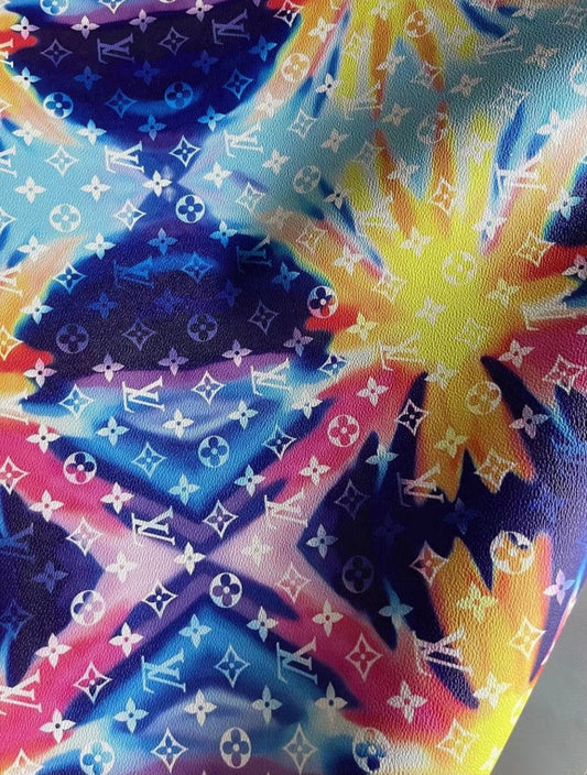 Colorful Diffuse LV Leather for Custom Handcraft - mingfabricstore