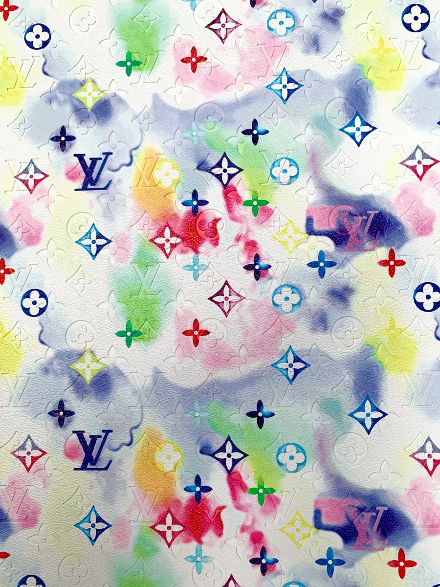Colorful Embossed LV Designer Vinyl for Custom Handmade Crafts - mingfabricstore