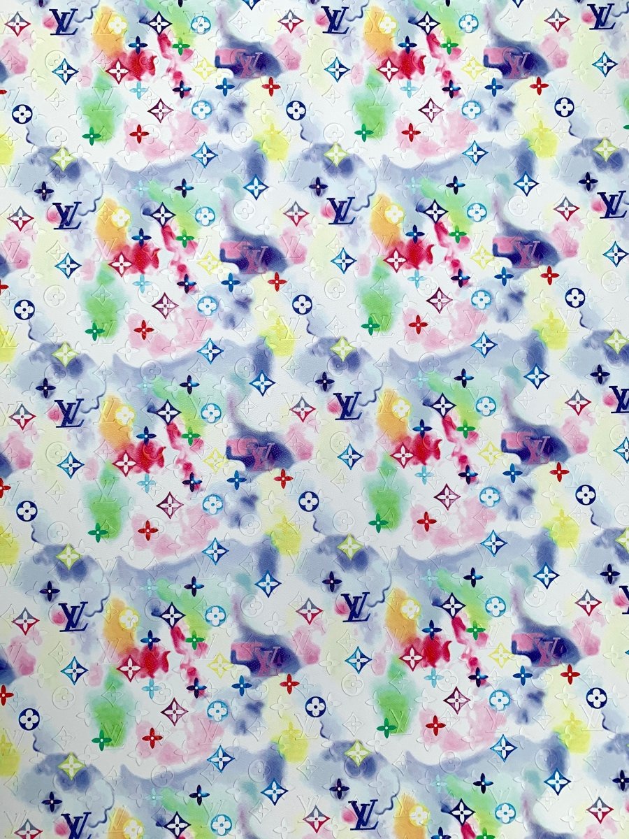 Colorful Embossed LV Designer Vinyl for Custom Handmade Crafts - mingfabricstore