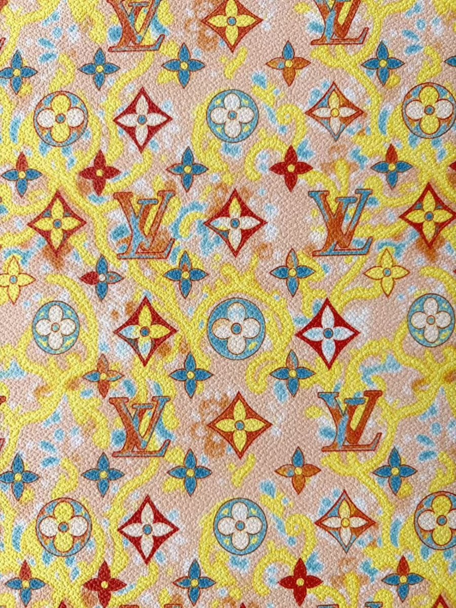 Colorful Louis Vuitton Leather Sheet for Bag Repaid DIY Crafts Car Upholstery - mingfabricstore
