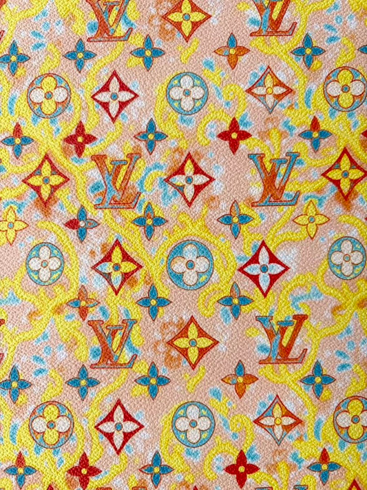 Colorful Louis Vuitton Leather Sheet for Bag Repaid DIY Crafts Car Upholstery - mingfabricstore